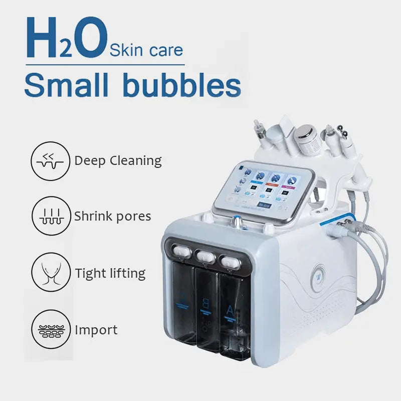 Lufenbeauty Hot Selling 10 in 1 Small Bubble H2o2 Dermabrasion Vacuum Blackhead Remover Oxygen Facial Skin Deep Clean Machine