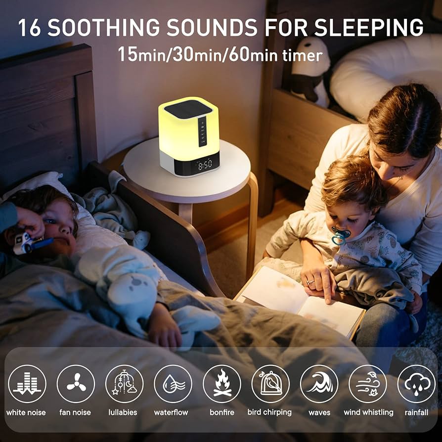 New Table Alarm Clock White Noise Sound Machine for Sleep Bluetooth Speaker Rocket Launch Model Flashing Night Light OEM ODM