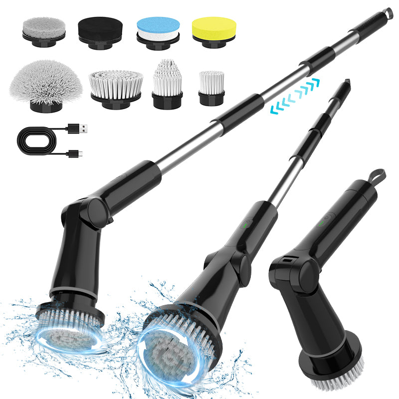 Professional Electric Spin Scrubber Cordless Cleaning Brush with 8 Attachments for Home Car Wash