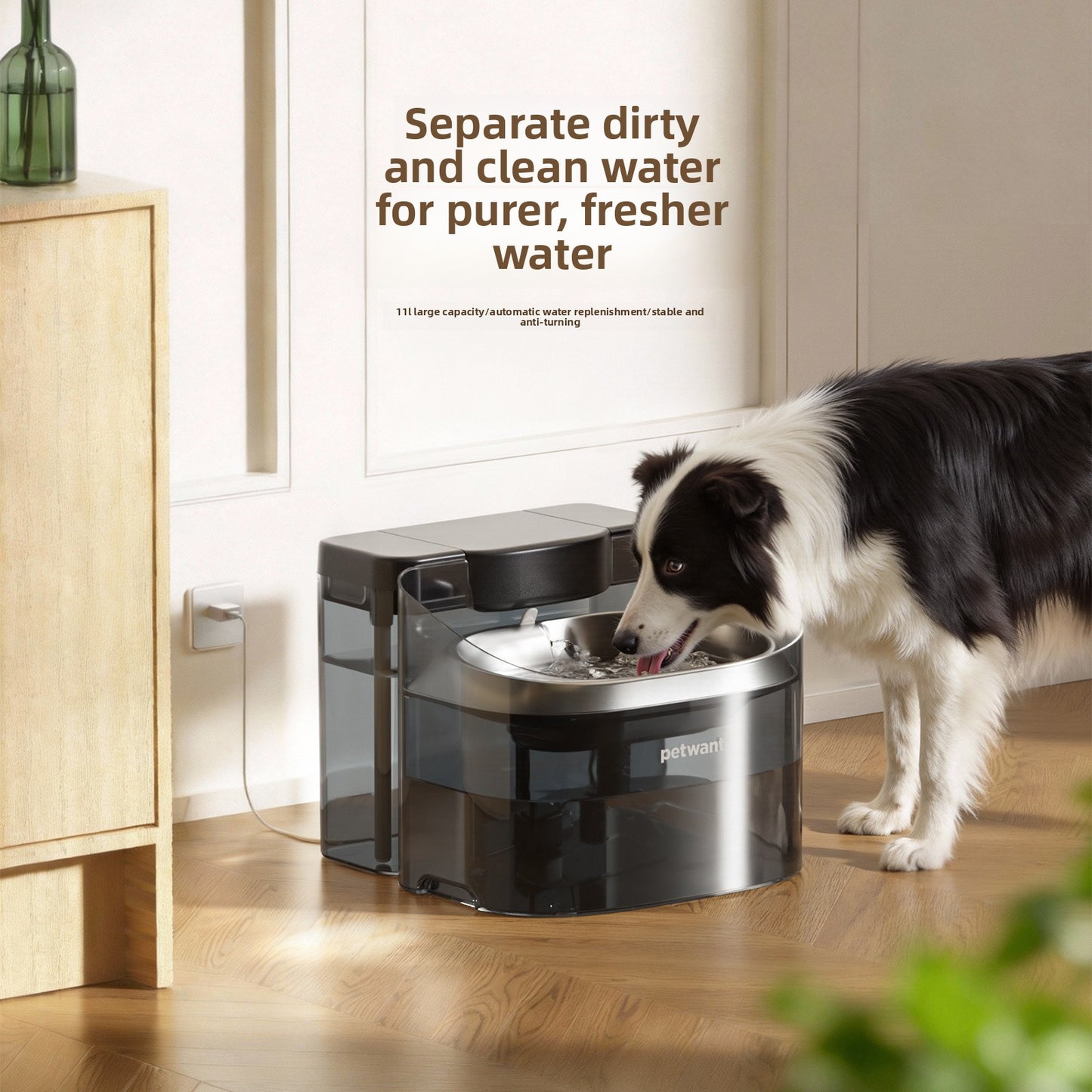 Pet Water Fountain Smart Electric Dog Circulating Automatic Wireless Large-Capacity Sensor-Activated Filtered Water Dispenser