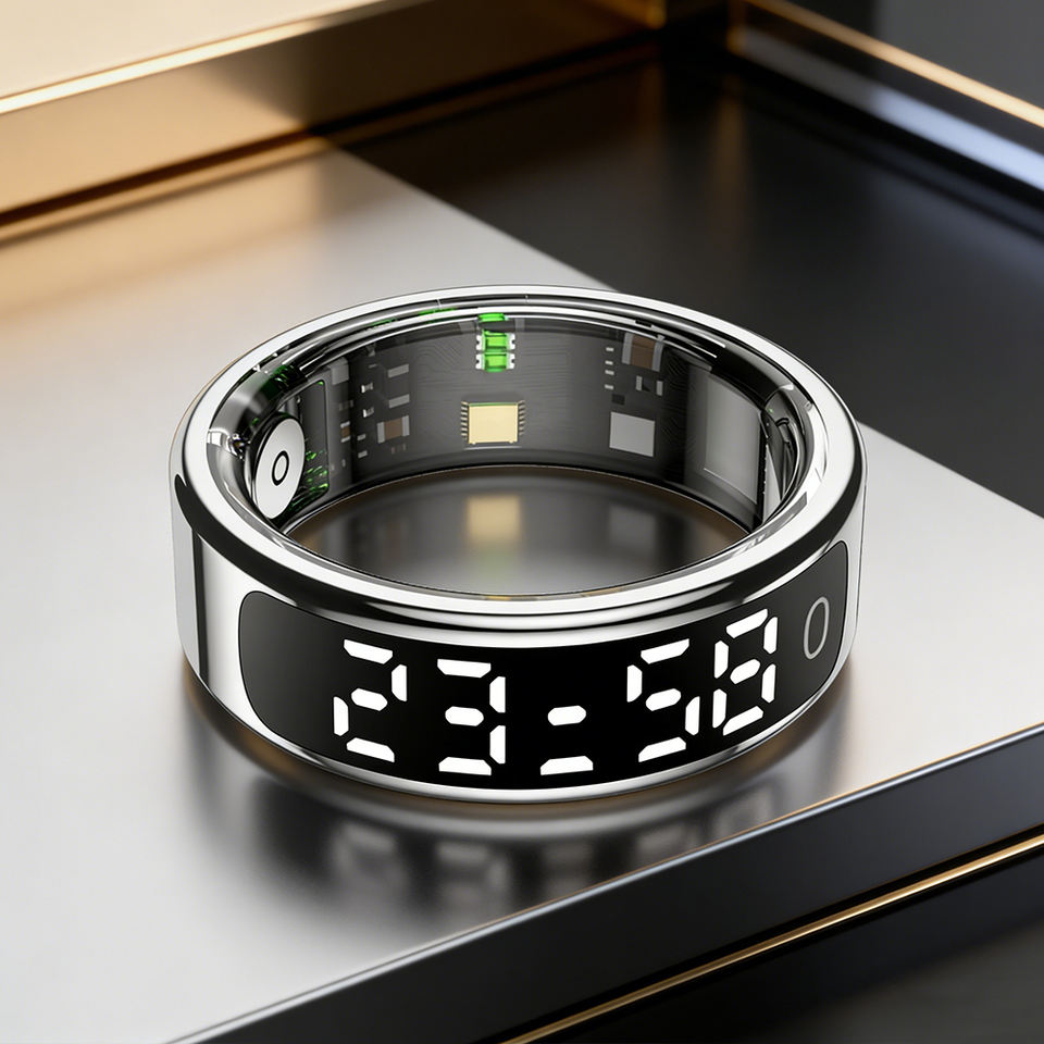 Smart Ring R13 Heart Rate Detection Remote Photography Ring for Men Step Counting Motion-sensing Game 5ATM Waterproof Touch