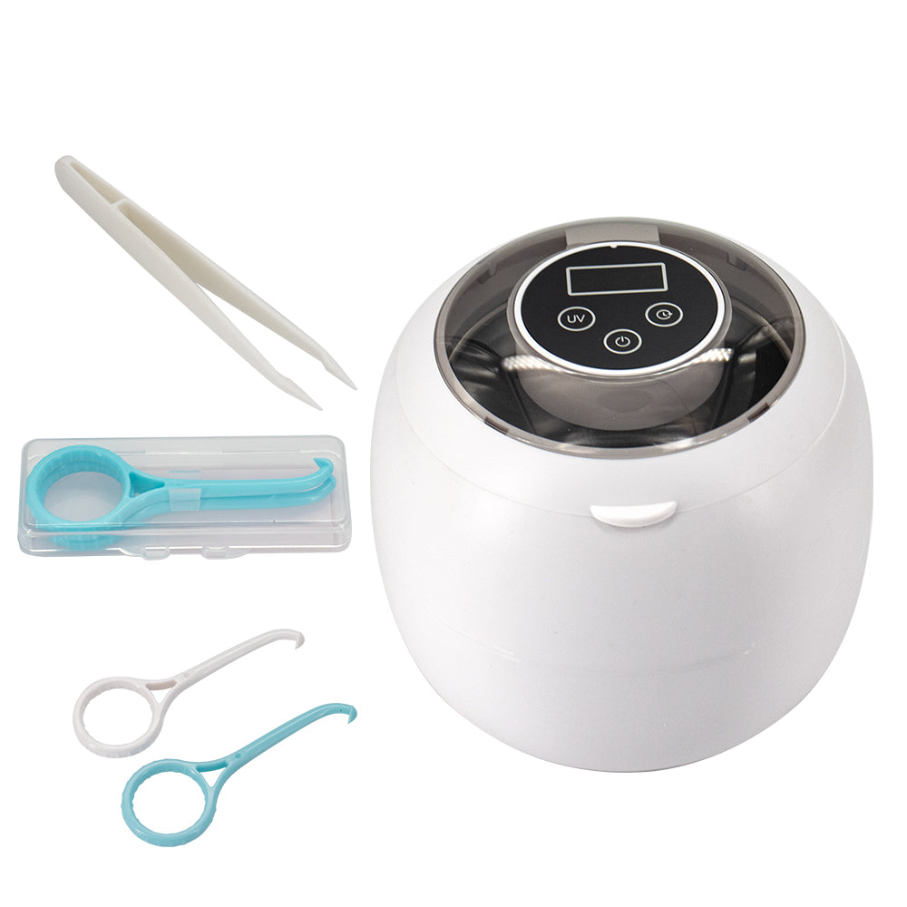 OEM Portable USB Rechargeable Ultrasonic UV Dental Cleaner With 200ml Stainless Tank Household Dental Pod Ultrasonic Cleaner