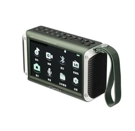SANSUI F53 4.3-inch LED Display Radio Wireless Speaker Portable FM Radio TF Card Slot MP4 Music Player Video Box
