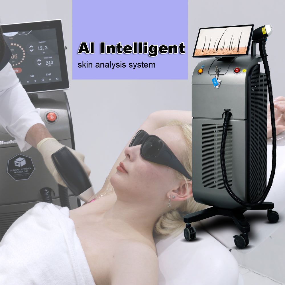 2026 Update AI Tech 4D Trio Diodo Remocao Ice Titanium Diode Laser 808nm Hair Removal Machine for Salon Beauty Equipment