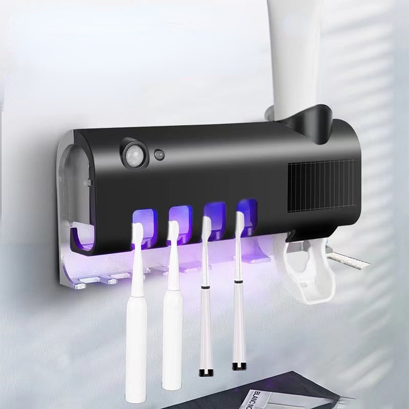 Intelligent Disinfection Toothbrush Holder Three-piece Set Multi-functional Induction Automatic Toothpaste Squeezing Non