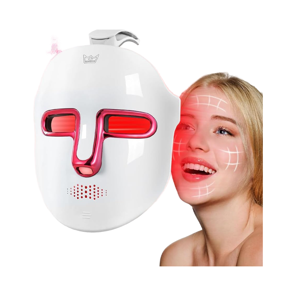 Rechargeable LED Facial Mask 7 Color Light Therapy Anti-Aging Firming Red Light Beauty Mask for All Skin Standing Face Care