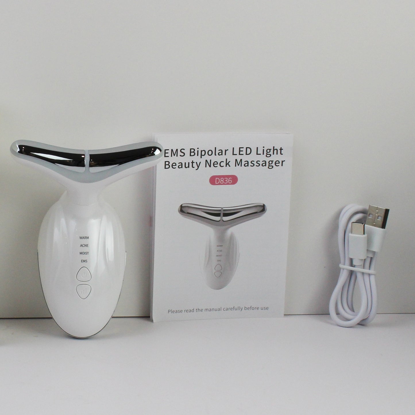 Neck Face Beauty Device Anti-wrinkle Ems Microcurrent Neck Face Beauty Device 7 Color Lights Lifting Massage Neck Lines Removal
