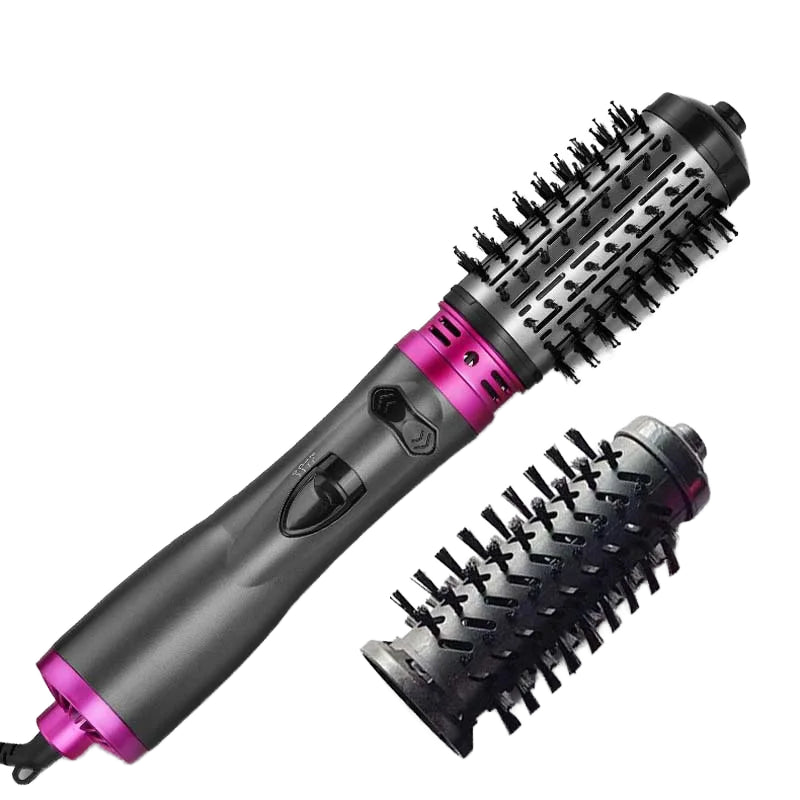 Ceramic Tourmaline Multi Styler 5 Heat Adjustments Foldable Rotating Hair Dryer Hair Curler Straightening Brush for Styling