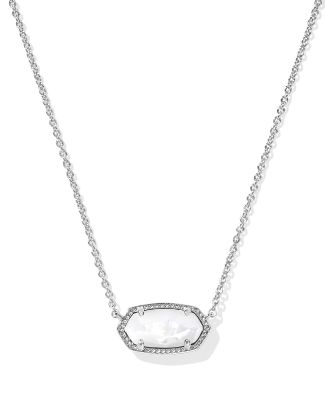 Elisa Silver Pendant Necklace in Ivory Mother-of-Pearl