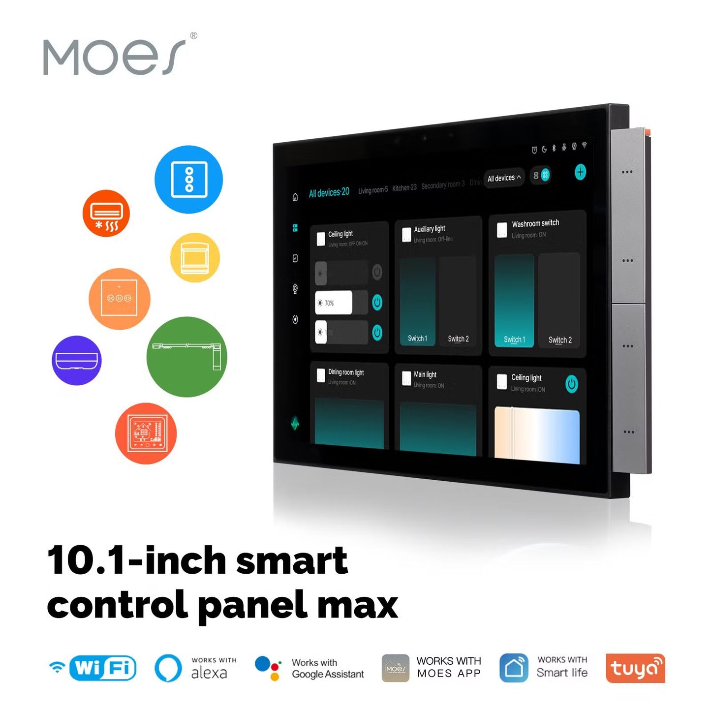 Golden Security 10.1" Multi-functional Smart Home Touch Screen Control Panel Zigbee Gateway Smart Home Kit Built in Alexa Voice