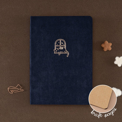 Tsuki ‘Midnight Neko Dreams’ Kraft Paper Bullet Journal ☾