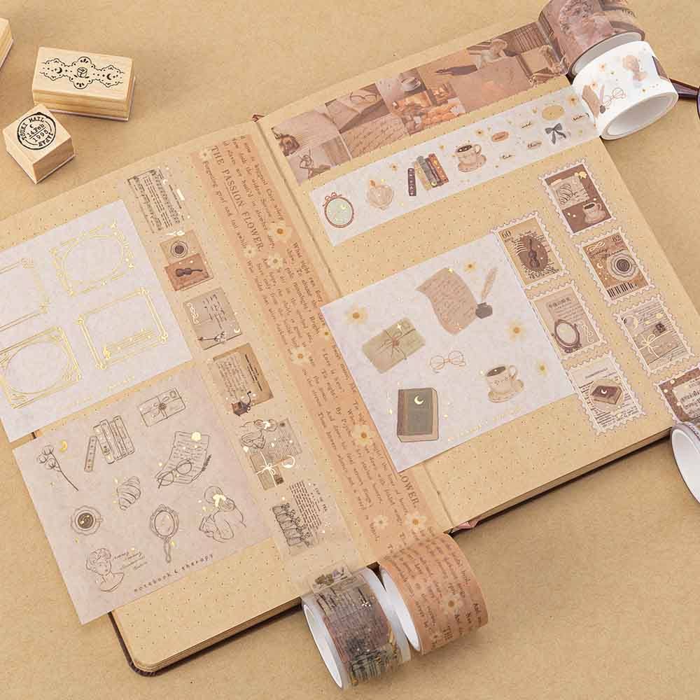 Tsuki ‘Light Academia’ Washi Tape Set ☾
