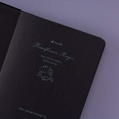 Tsuki ‘Lunar Unicorn’ Limited Edition Black Page Bullet Journal ☾