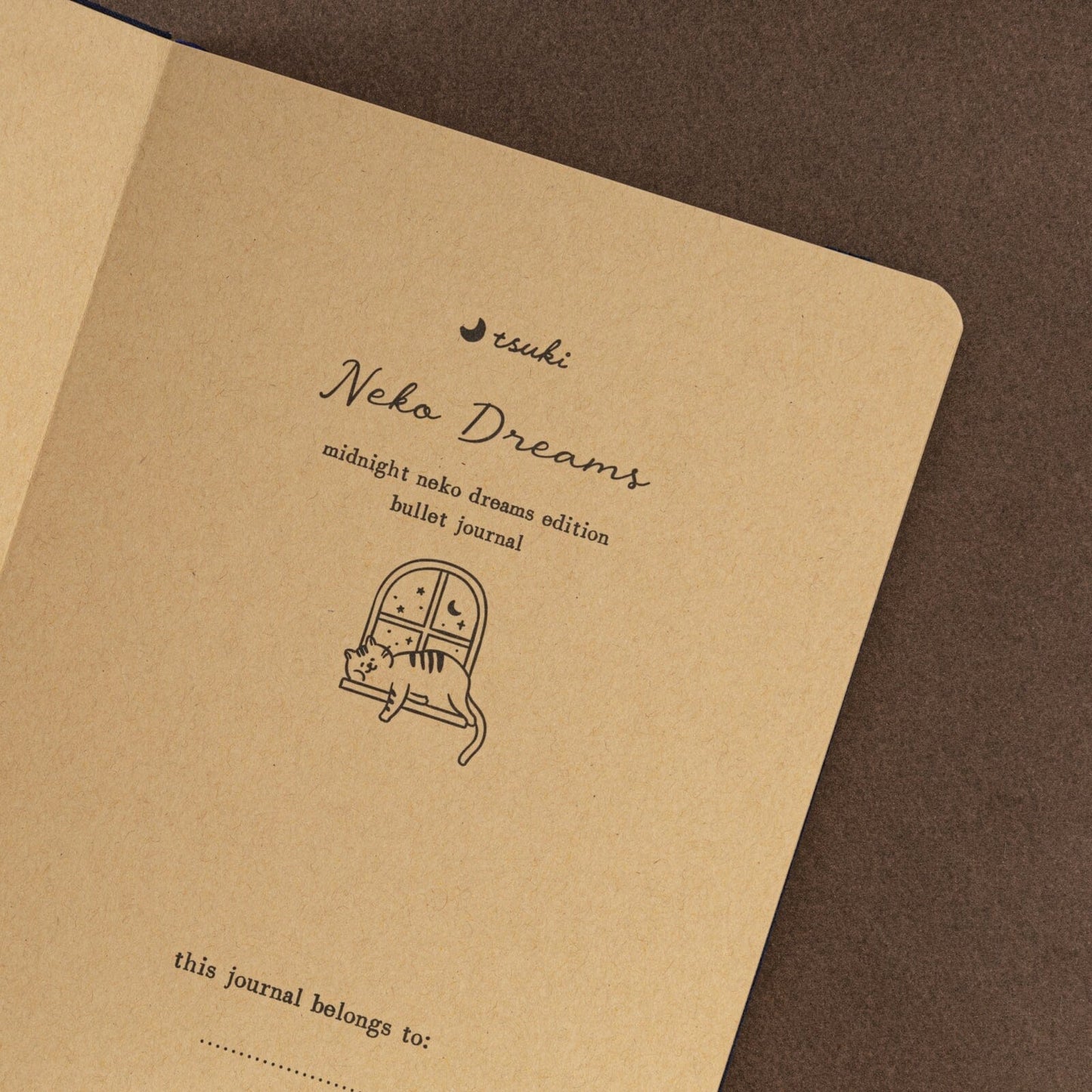 Tsuki ‘Midnight Neko Dreams’ Kraft Paper Bullet Journal ☾