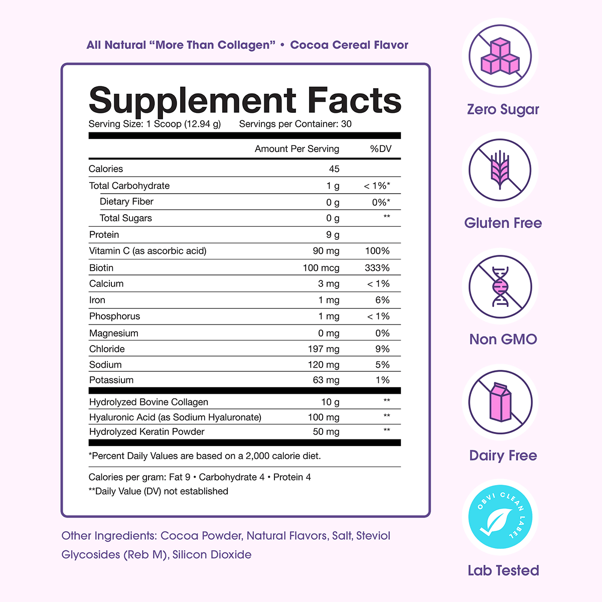 Obvi More Than Collagen | Cocoa Cereal