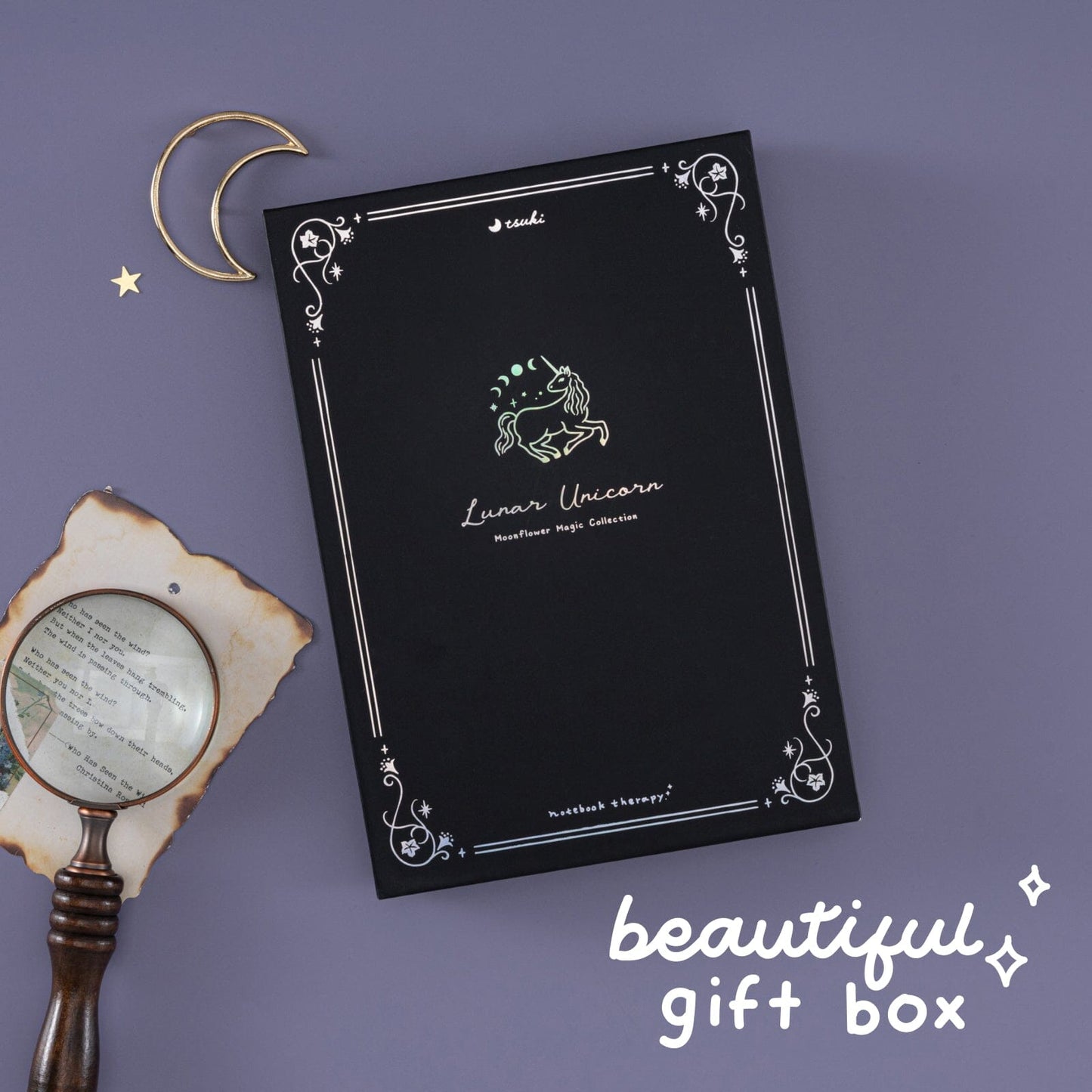 Tsuki ‘Lunar Unicorn’ Limited Edition Black Page Bullet Journal ☾