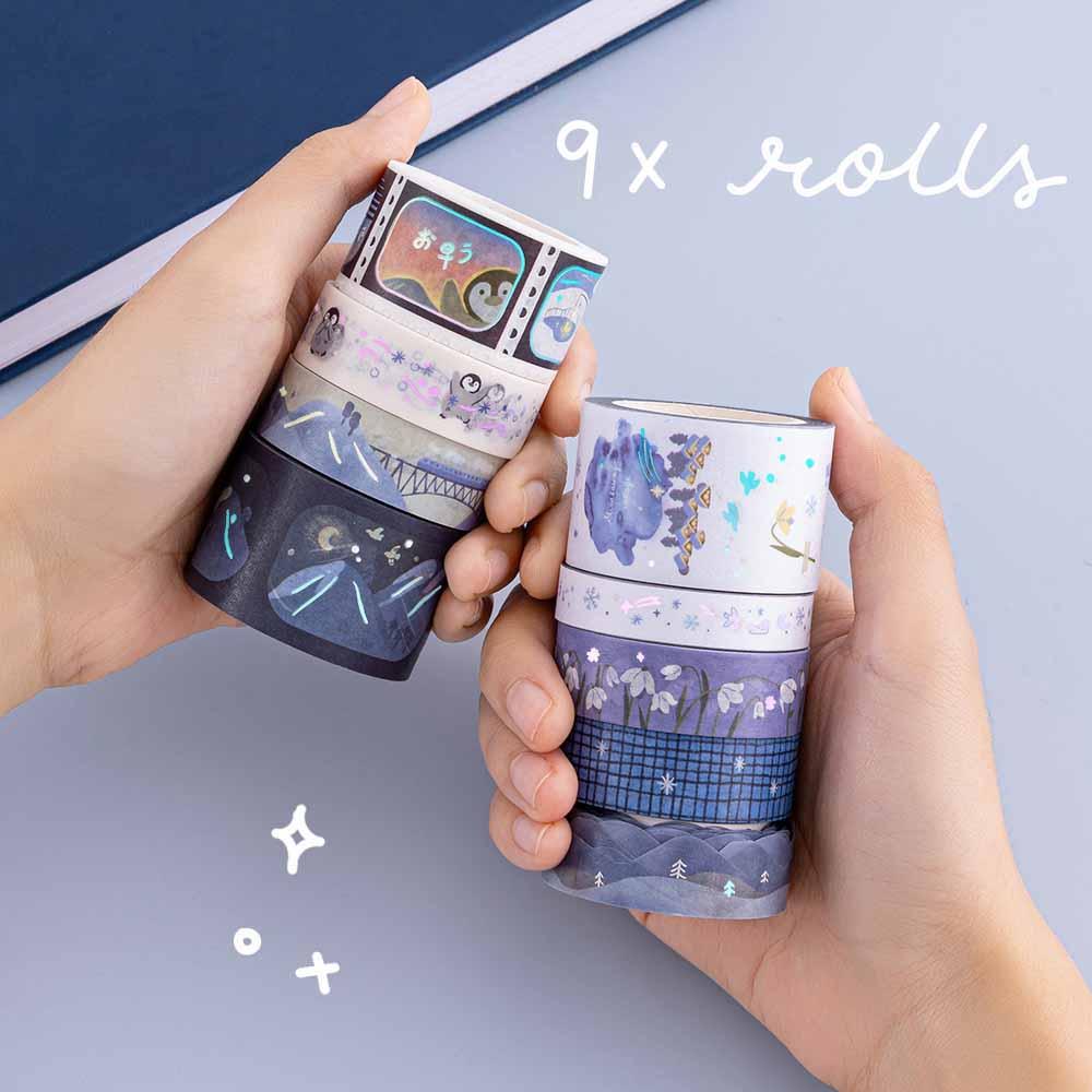 Tsuki ‘Dreams of Snow’ Holographic Washi Tape Set ☾