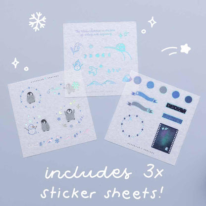 Tsuki ‘Dreams of Snow’ Holographic Washi Tape Set ☾
