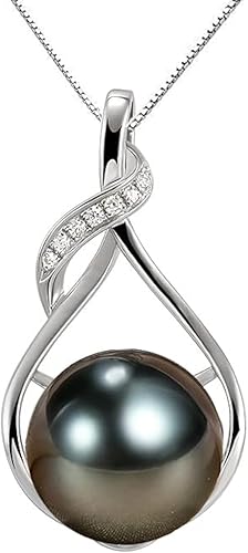 Gifts for Women Wife-Tahitian-Black-Pearl-Necklace-Gift for Wife Wedding Birthday Anniversary Jewelry-Mom Girlfriend Her Mothers Day Gifts for Mom Women Valentines Christmas Day