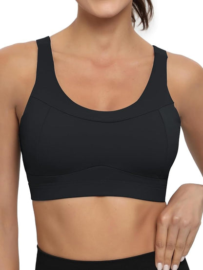 Top Quality Running Vest Workout Crop Tops High Impact Yoga Bra Full Cover High Neck Fitness Sports Bra for Women
