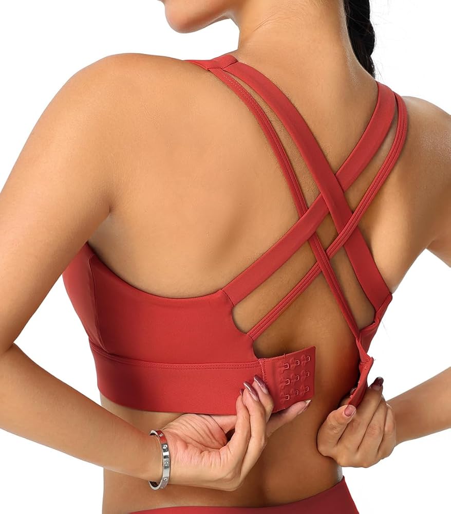 High Quality Women's Sports Bra Shockproof Cross Back Buckle Yoga Running Fix Cup Breathable High for Impact Fitness Workout Top