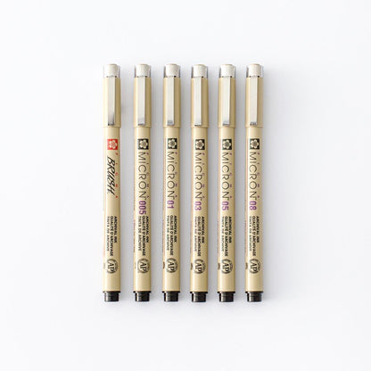 6 Set Sakura Pigma Micron Pens
