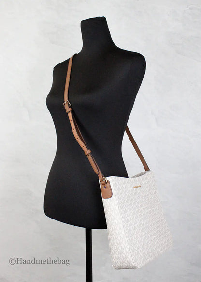 Michael Kors Signature Jet Set Vanilla Messenger Crossbody Bag