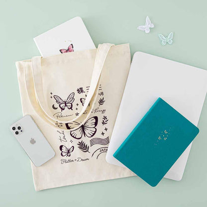 Tsuki ‘Flutter + Dream’ Tote Bag by Notebook Therapy x Pelinkan ☾