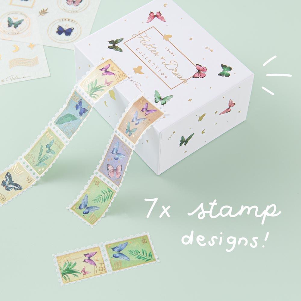 Tsuki ‘Flutter + Dream’ Washi Tape Set by Notebook Therapy x Pelinkan ☾
