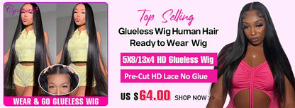 Cynosure 13X4/13X6 HD Transparent Lace Front Human Hair Wigs for Women Pre Plucked Remy Brazilian Straight Lace Frontal Wig