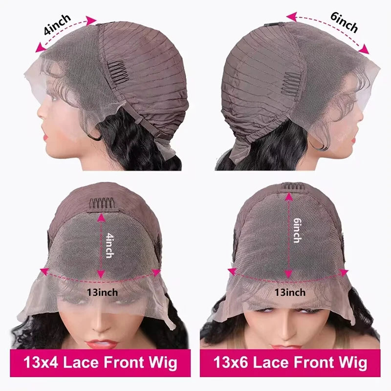 100% Malaysia Human Hair 13x6 Bone Straight Lace Front Human Hair Wigs 30 Inch 13x4 Lace Frontal Wig for Women Pre Plucked