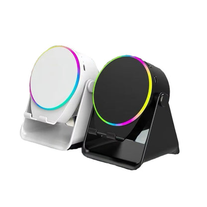 Mini Wireless RGB LED Audio Speaker with Clock for 5.3 IP65 Waterproof Voice Control USB Rechargeable Battery