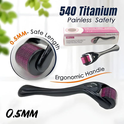 1.5mm 0.2mm Medical Titanium Needles Derma Facial Roller Micro Roller with 540 Pins for Face and Body Treatment