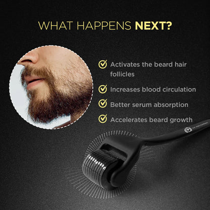 Customize Derma Roller1.5mm for Hair & Beard Growth Microneedling Roller Beard Face Body Scalp Derma Roller for Men Women
