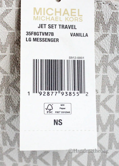 Michael Kors Signature Jet Set Vanilla Messenger Crossbody Bag
