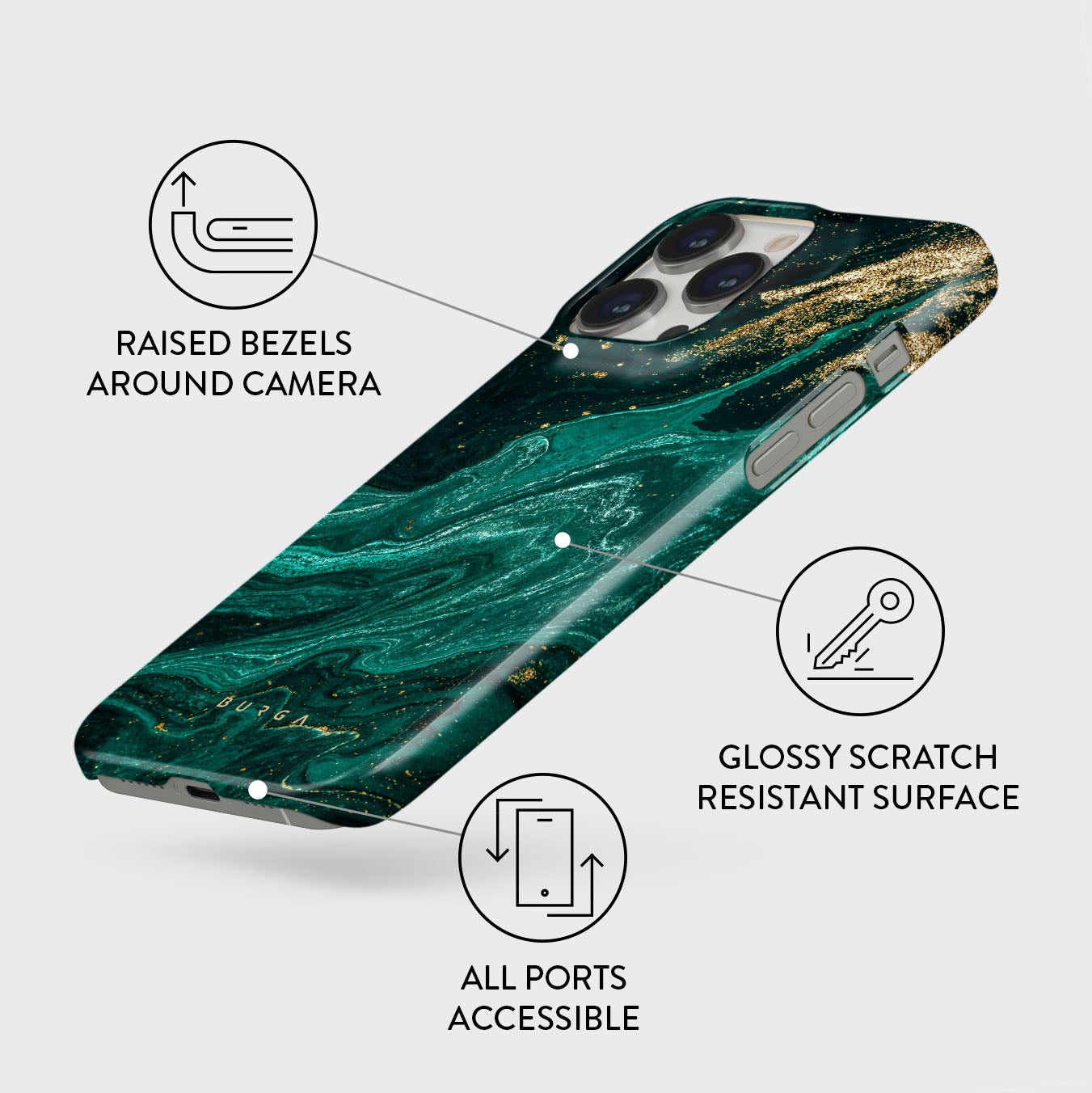 Emerald Pool - Elegant iPhone 13 Pro Case
