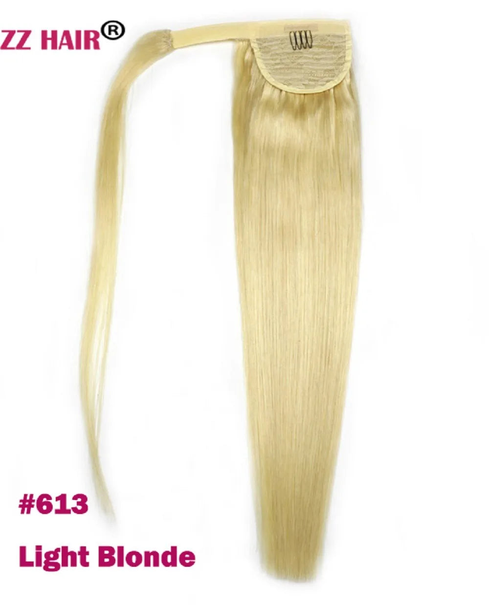 ZZHAIR 100% Human Hair Extensions 16"-26" Magic Wrap Around Ponytail 140g Clip In  Machine Made Remy Horsetail Stragiht