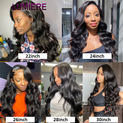 28 32" Body Wave Human Hair Bundle with Closure Frontal HD Transparent Lace Closure And Bundle 100% Virgin Human Hair Extension