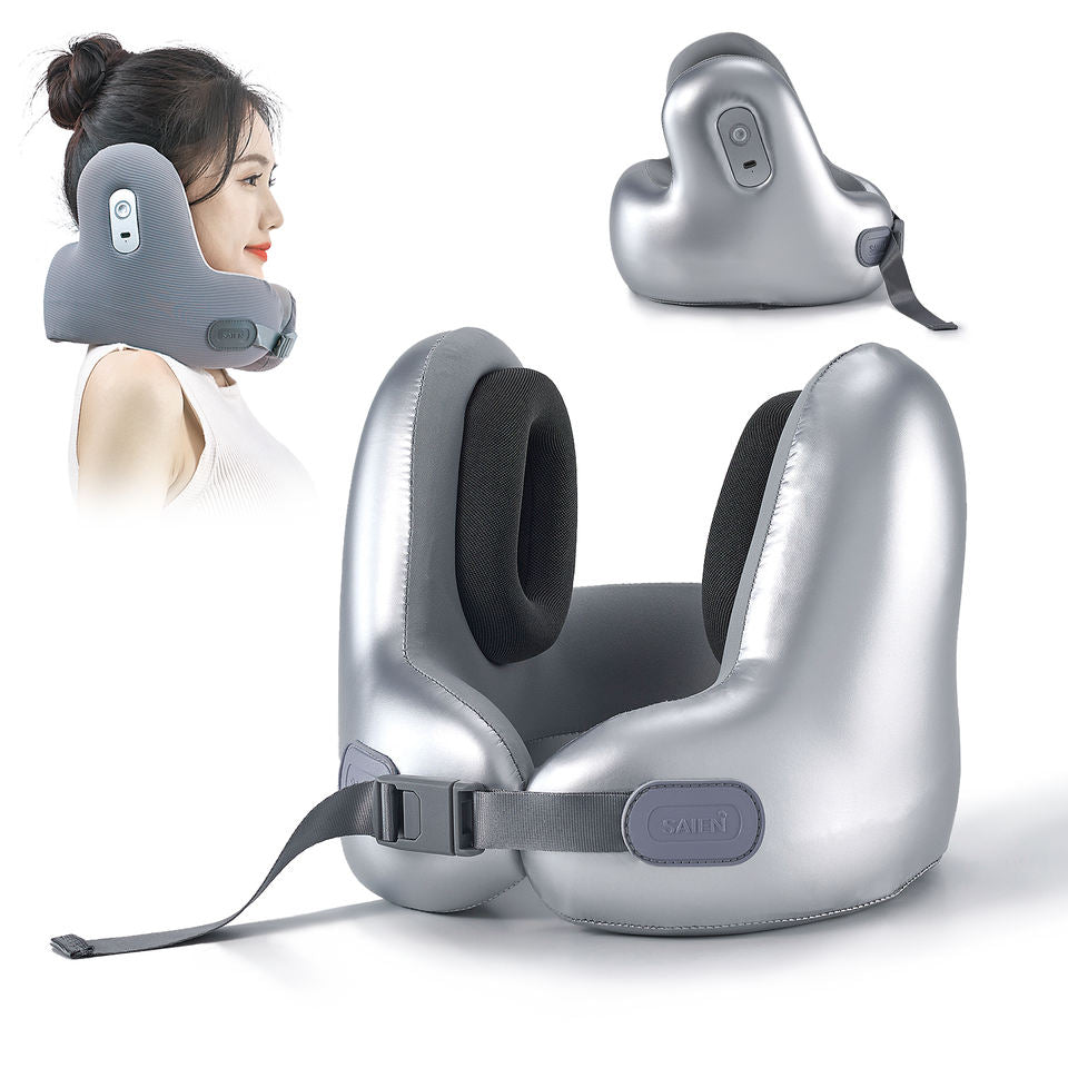 Smart Car Office Airplane Travel Memory Foam Noise Cancelling Headphones 360-Degree Support Wireless Bluetooth Music Neck Pillow