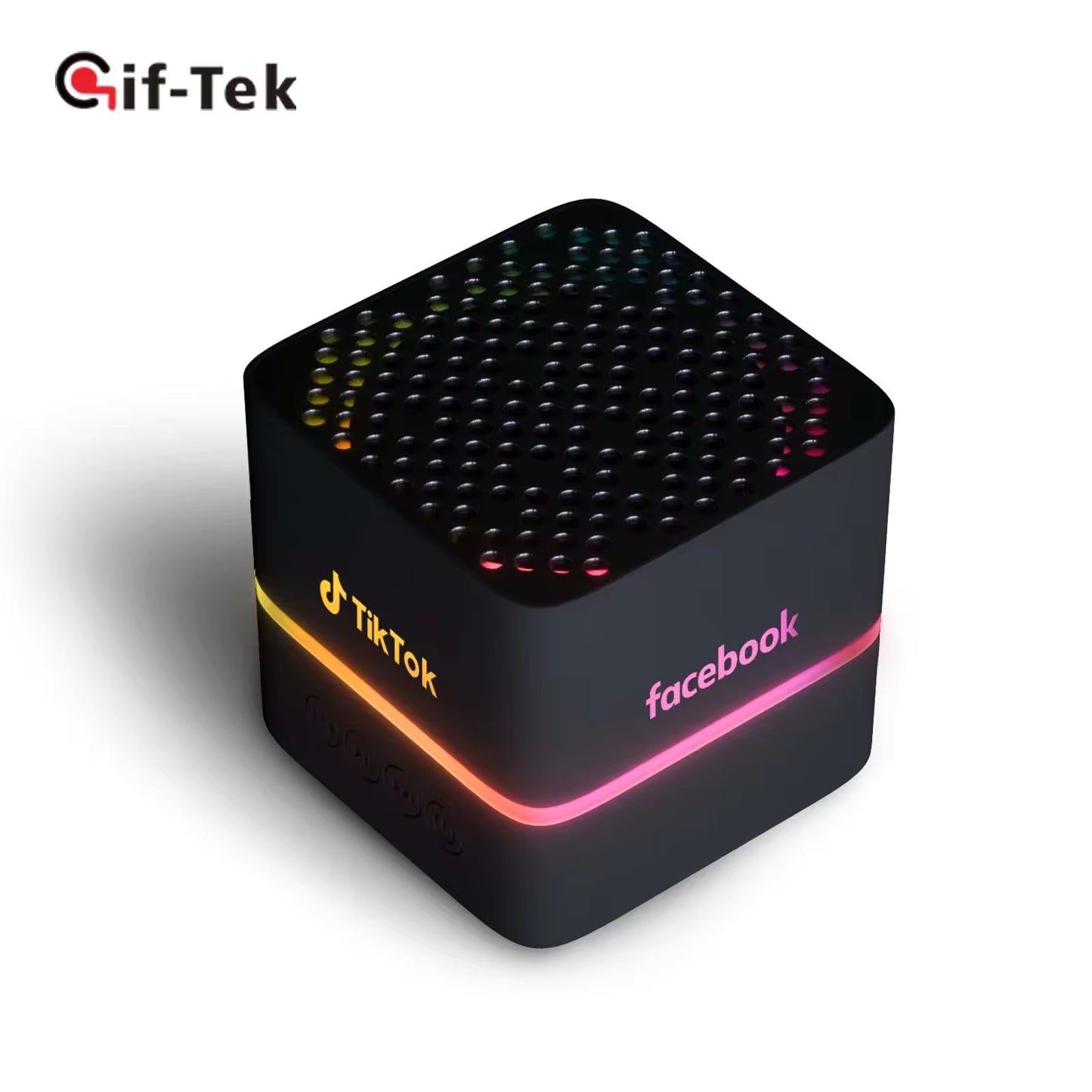 Custom Logo RGB LED for Light Mini Portable Wireless Cube Speaker for Computer Mobile Phone Promotional Corporate Gifts