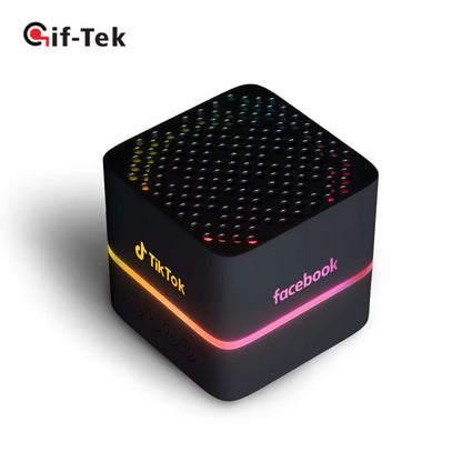 Custom Logo RGB LED for Light Mini Portable Wireless Cube Speaker for Computer Mobile Phone Promotional Corporate Gifts