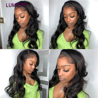 28 32" Body Wave Human Hair Bundle with Closure Frontal HD Transparent Lace Closure And Bundle 100% Virgin Human Hair Extension