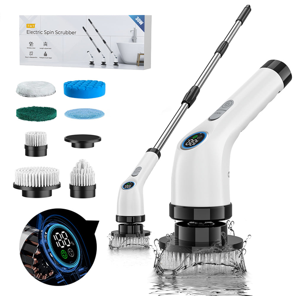 New Cordless 7In1 Multifunction Household Power Cleaning Brushes Window Glass Kitchen Toilet Floor Clean Electric Spin Scrubber