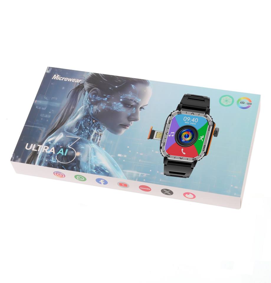2026 Upgrade Microwear Ai3 Gen 2 Smartwatch Con Android Amoled America Wearos Wear OS 4g 5g Lte Sim Card Support Smart Watch