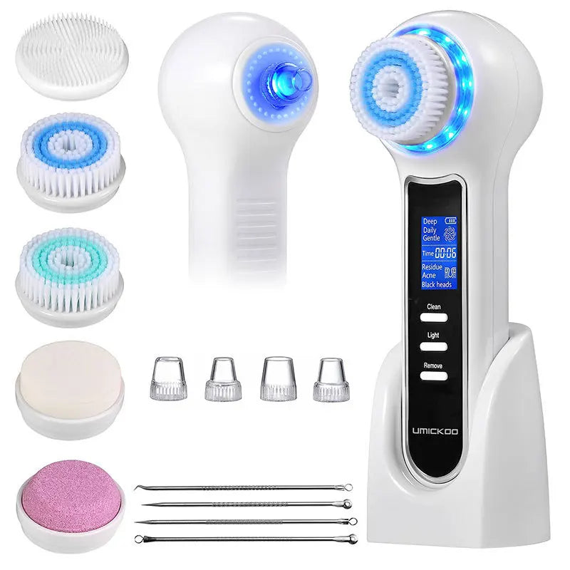 Multifunction Vacuum Blackhead Remover Skin Care Device Soft Silicon Face Wash Brush Facial Massager Electric Deep Clean Brush