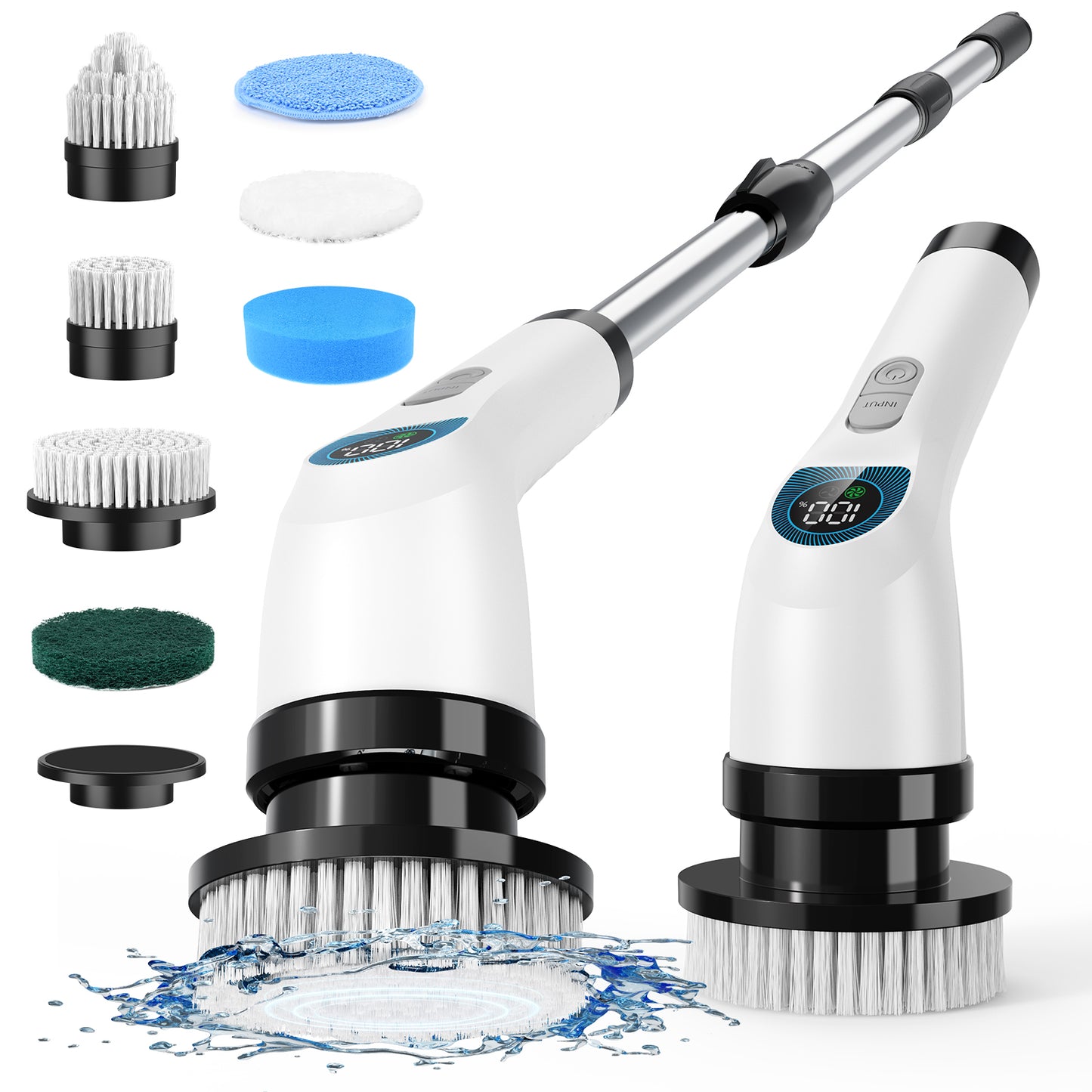 China Made OEM Adjustable Extension Cordless Power Cleaning Brush 2nd Gear 1500mAh Battery 280/250R/min Electric Spin Scrubber