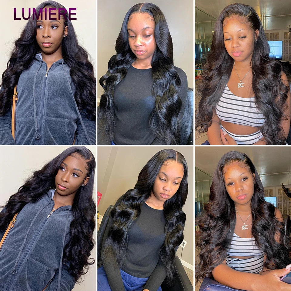 28 32" Body Wave Human Hair Bundle with Closure Frontal HD Transparent Lace Closure And Bundle 100% Virgin Human Hair Extension