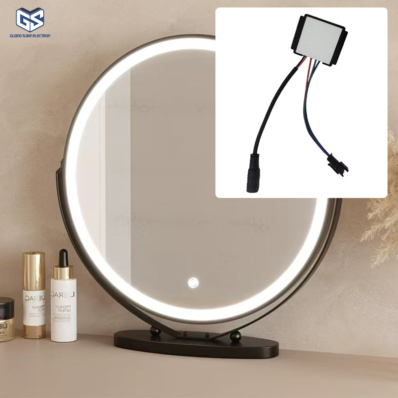 12V Tricolor Smart Makeup Mirror with Capacitive Touch Switch LED Touch Dimmer Sensor Inductive Switches