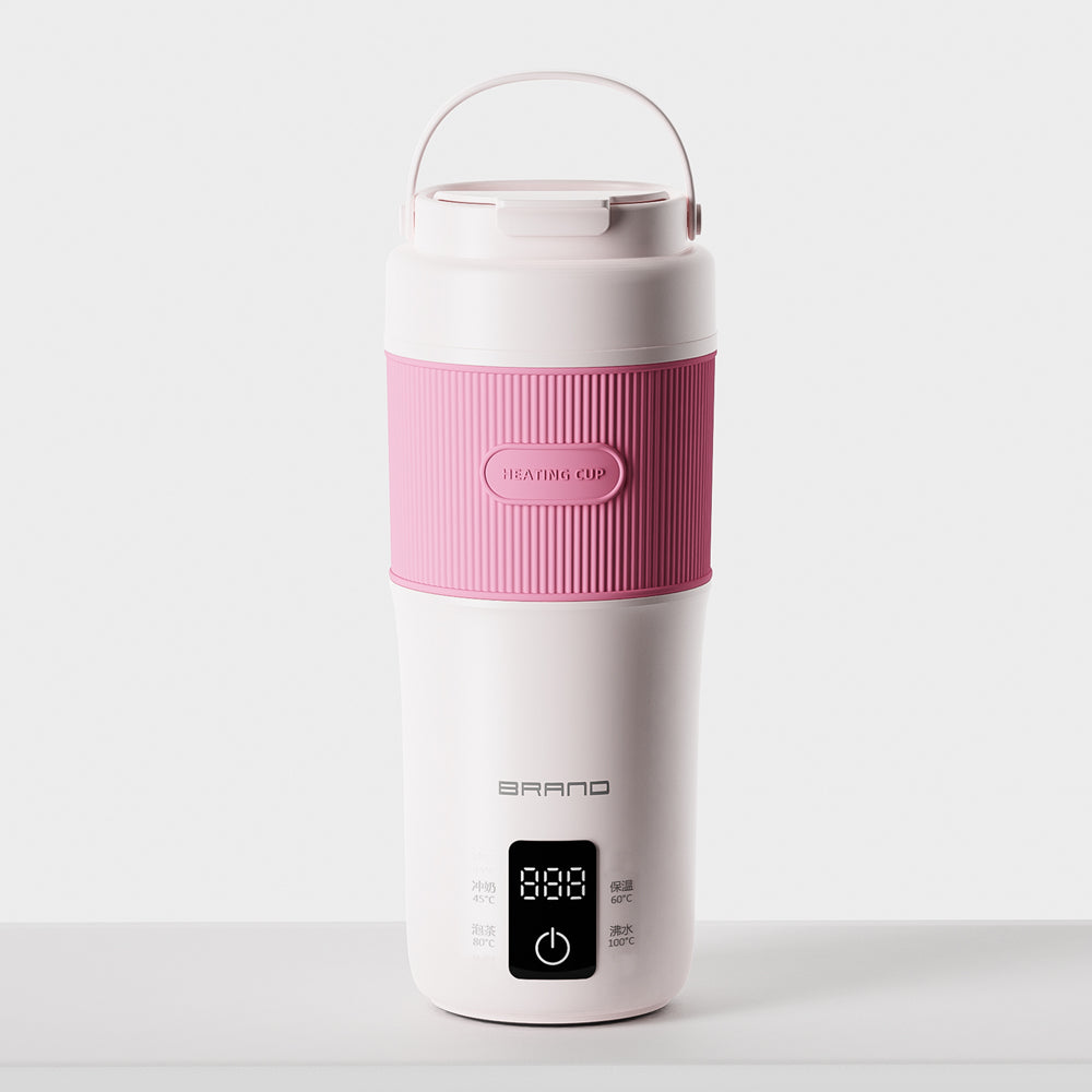 Car Electric Kettle 12V/24V and House Powered Portable Water Boiler Heated Travel Mug with Multiple Temperature Adjustable