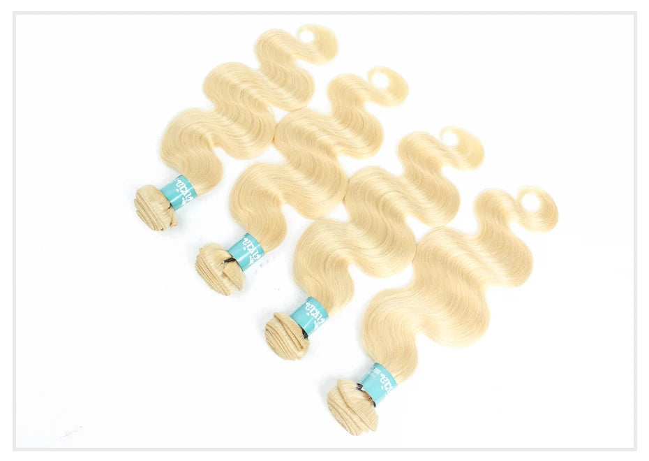 Monstar 1/3/4 613 Blonde Hair Extension Brazilian Hair Weave Bundles Body Wave Remy Human Hair Long 26 28 30 32 34 36 38 40 Inch